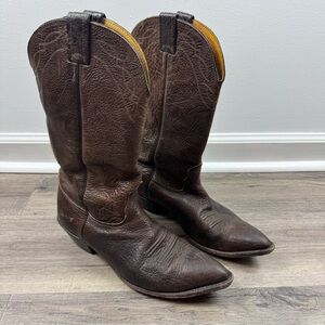 Nocona Leather Cowboy Boots Men’s Size 12 Dark Brown Western Boot